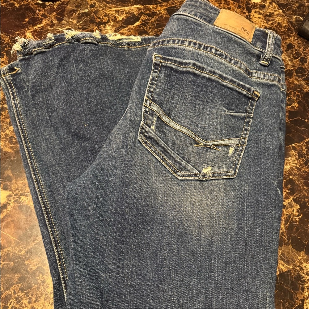 BKE Stella Dark Blue Slim Fit Bootcut Jeans